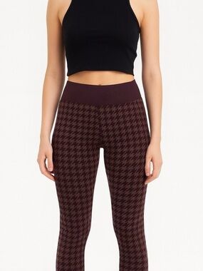NWT- RHONE Burgundy Houndstooth High-Rise Leggings